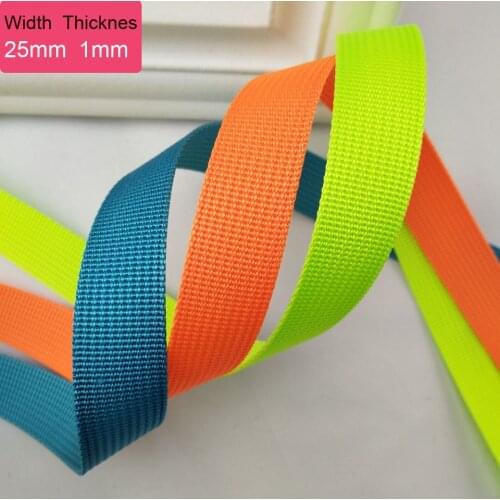 50 Yards 1" Webbing Polyester Nylon Belt 25mm For Sewing Tape Bag Knapsack Backpack Strap Pet Collar DIY 1mm Thickness