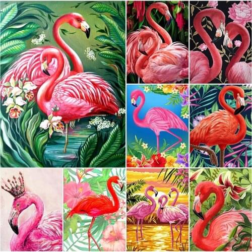 5D Diamond Painting Flamingo Cross Stitch Mosaic Animal Full Diamond Embroidery Art Decoration For Home