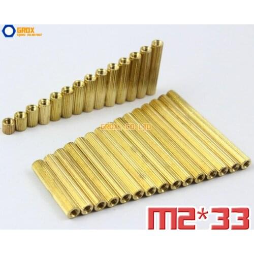80 Pieces Brass M2 x 33mm Female PCB Motherboard Standoff Spacer