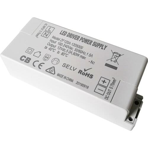 2pcs 60W LED Power Supply AC/DC Adapter LED Driver 100V-240V Power Supply Lighting Transformer LED Lamp Strip ZF120A-1205000