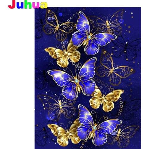 Golden Butterfly 5D DIY Diamond Painting full drill animal Diamond Embroidery mosaic diamond Stitch home Decor wall art