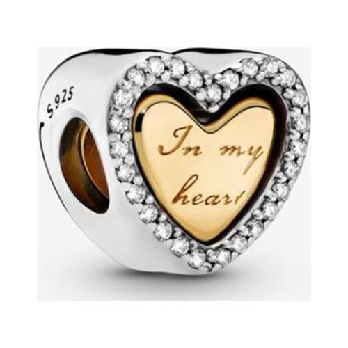 Authentic 925 Sterling Silver Bead Creativity Fashion Double Heart Beads Fit Original Pandora Bracelet For Women Diy Jewelry