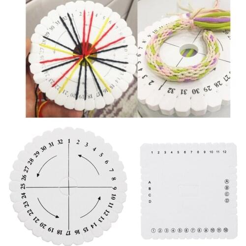 2 Pieces Bracelet Kumihimo Disk Handmade Craft Weaving Board Jewelry Design