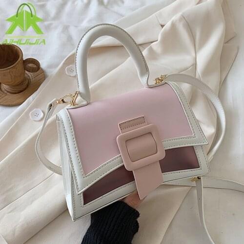 Brand Ladies Handbags 2021 Summer New Fashion Shoulder Bags High Quality PU Leather Mini Color Contrast Messenger Bag Female