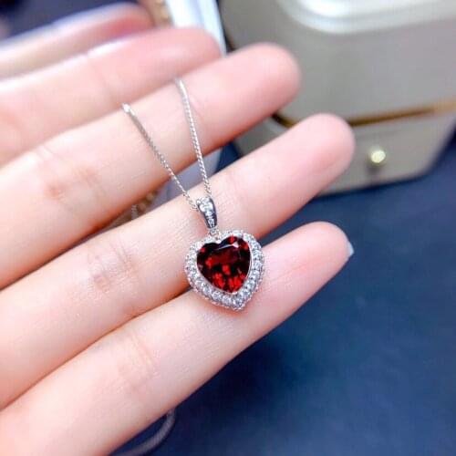 Sterling Silver 925 Diamonds Necklaces & Heart Pendants Wedding for Women Christmas Silver Wedding Necklaces for Jewelry VVS1