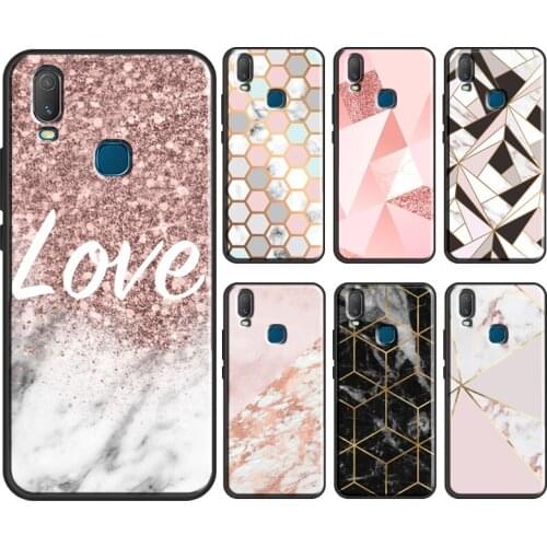 Geometric Gold Marble Case For Vivo V17 Neo V20 SE Y1S Y12 Y17 Y30 Y50 Y70 S1 Y91C Y20 S Y11 2019 Back Cover