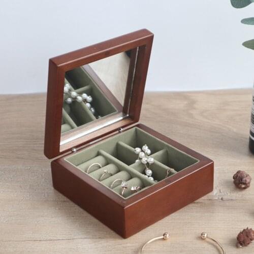 Wooden Jewellery Box Display Portable Travel Makeup Cosmetics Beauty Bracelet Storage Holder
