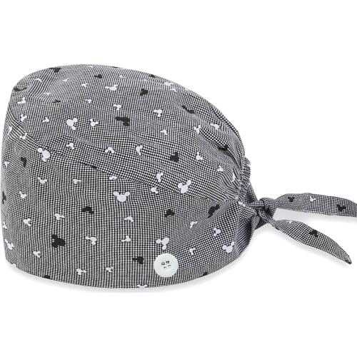 Hot Adjustable scrubs women Unisex Printing Cotton Scrub Hat Beauty Salon Working Caps Nurse Hat Elastic Nurse Accessories