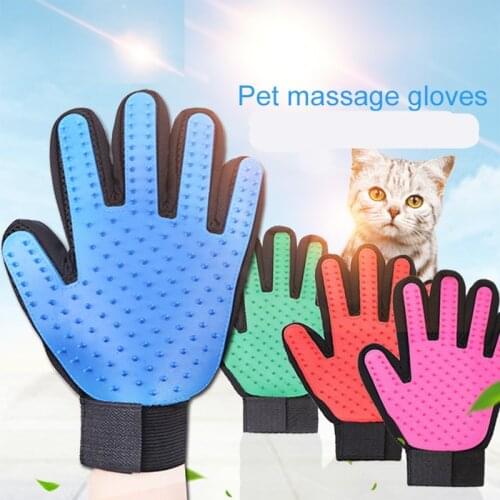 Pet Toys Soft Silicone Dog Pet Brush Glove Grooming Brush Pet Grooming Glove Cat Bath Cat Cleaning Supplies Pet Glove Combs Toy