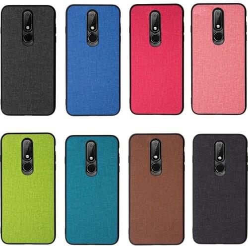 KQJYS 2018 New Canvas fabric Phone Case TPU Silicone Hard PC Shockproof Back cover Case for NOKIA X6 for Nokia X6 Case Coque