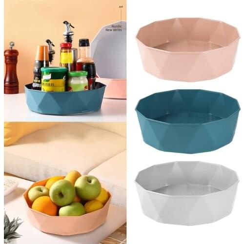Kitchen Multifunction Turntable Storage Rack Cosmetics Spice Jar Rotating Tray Holder Fruit Basket Container Organizer Au04 21