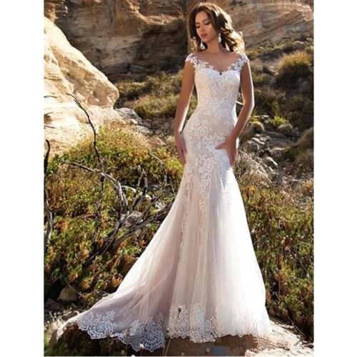 Summer Mermaid Wedding Dress Lace Appliques Bridal Gowns Lace Wedding Gowns Custom made Plus size robe de mariee