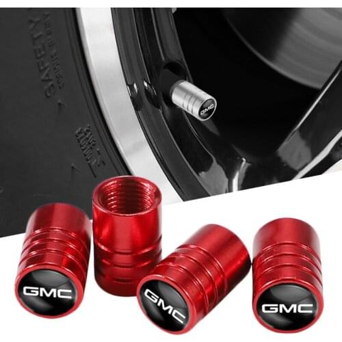 4Pcs Metal Wheel Valve Stem Caps Car Styling Tire Valve Tyre Caps For GMC Terrain Jimmy Savana Graphyte Yukon Envoy Granite