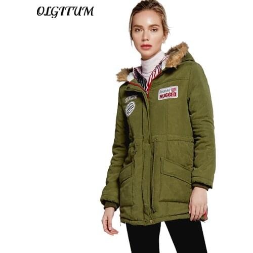 New Military Loaded Cotton Coat 2019 Women Winter Warm Lambswool Parkas Long Hooded Army Green Outwear Winter Female Jacket Hot