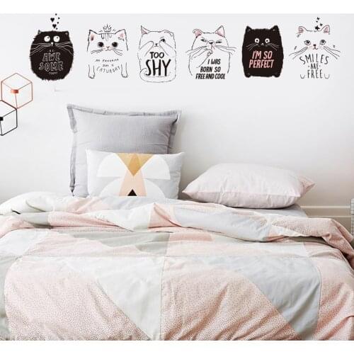 New lovely fresh Cat cartoon bedroom living room sofa background art mural