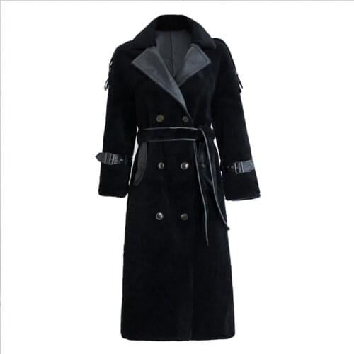 High Quality Explosions Leisure patchwork full wool matching Dresses Women Winter Casual Dress