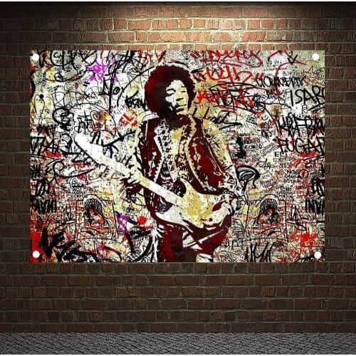 Rock and Roll Band Singer Music Posters High Quality Print Art Canvas Banner Four-hole Flag Background Wall Hanging Home Decor 7
