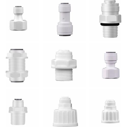Straight RO Water Fitting 17 Types Male Female Thread 1/4 3/8 Coupling POM Hose PE Pipe Connector Water Filter Parts