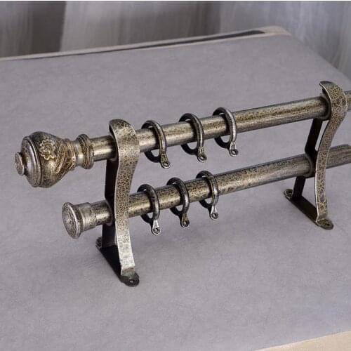 Luxurious European curtain rod Roman pole thick aluminum curtain track single pole double pole curtain accessories