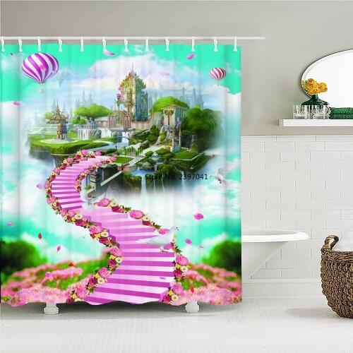 Dream Forest Shower Curtains Bathroom Polyester Waterproof Shower Curtain Cartoon Fantasy Printing Curtains for Bathroom Shower