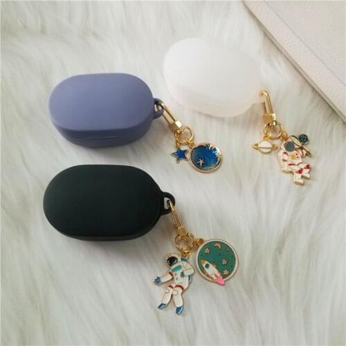 Cute Astronaut Keyring Earphone Case for Xiaomi MI Redmi AirDots Headphones Cover TWS Bluetooth Earphone Wireless Charging Box