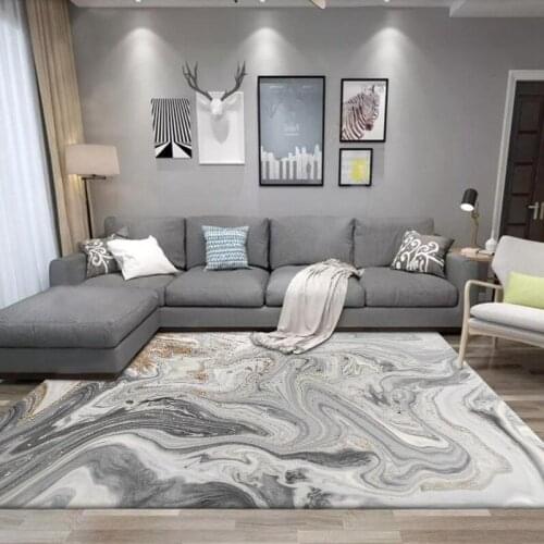 Modern Abstract Marble Blue White Gold Powder Bedroom Living Room Kitchen Bedroom Bedside Bathroom Non-slip Carpet Floor Mat