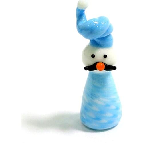 Gnome Handmade Glass Snowman Figurines Four Different Style Cute Mini Christmas Craft Ornaments Home Table Top Decor Accessories