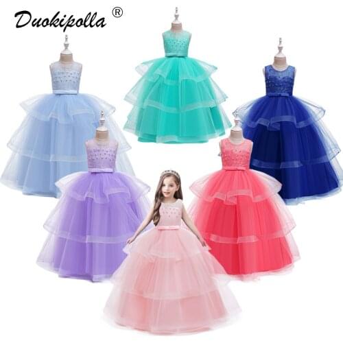 Flower Girl Wedding Dresses Summer Evening Party Floor Length Dresses for Girls Age 9 10 11 12 13 14 Elegant Ceremonial Dresses