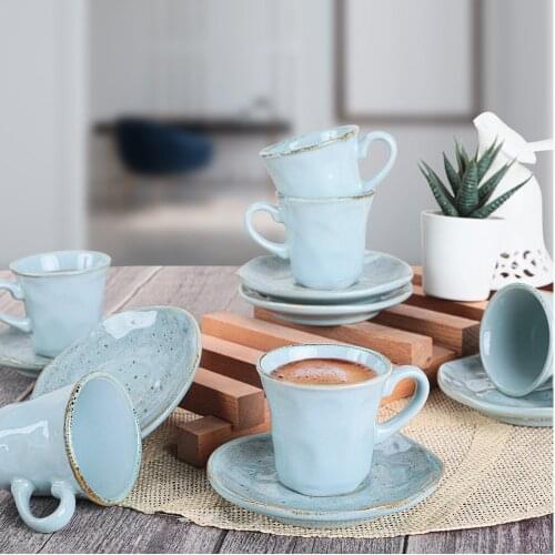 Splash Light Blue Coffee Set 12 Pieces For 6 People