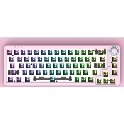 TM680 Knob Programmable Macro Mechanical Keyboard Kit Plastic Case Type-c RGB Hot Swap PCB Aluminum Plate Stailizer DIY Keyboard