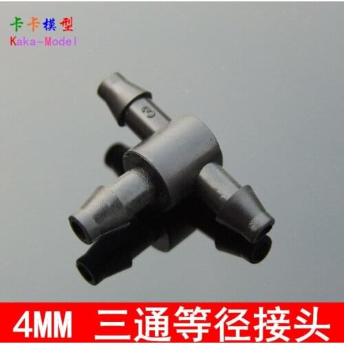 Black 4MM Tee Joint T Type Hair Tube Silica Gel Tube Hose Adaptation Internal Diameter 3-4mm Pipe Water Pump