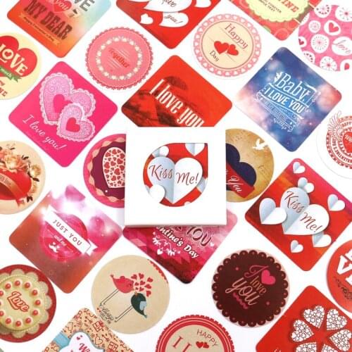 Creative Kawaii Paper Stickers Love Heart Korean Diary Photo Album Decoration Baking Wedding Gift Decor Supplies 38PCS/box