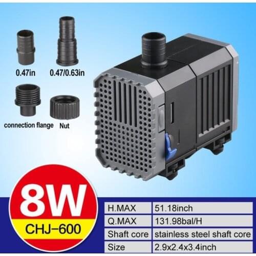 Aquarium Water Pump Powerhead Quiet Submersible 8w Circulation Water Pump 600L/H Adjustable Flow Pond Fish Tank 220v