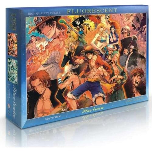 Vokmascot Jigsaw Puzzles 1000 Pieces for Kids Adult Japanese Anime One Piece Cartoon Character Luminous Puzzle(Size : 1000 PCS)