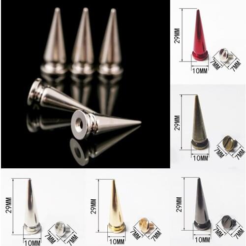 26/29mm Big Size Brass Spike Long Rivet Studs Screw Back For Bag Hat Shoes Bracelet Pet Collar Garment Leather Craft Accessories