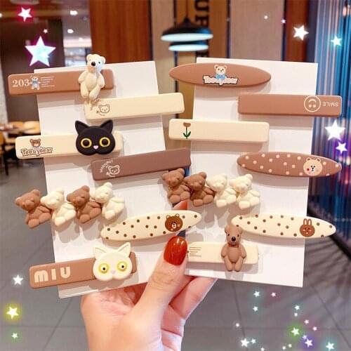 Cute bear barrettes female sweet girly temperamental hairpin three-dimensional duckbill clip simple hair accessories tiara