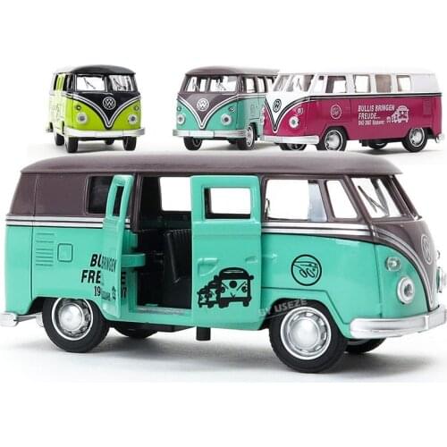 1:36 Retro VW Bus Diecast Alloyed Model Pull Back Car Collection Gift for Kids