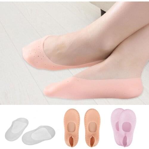 2Pcs Silicone Foot Protector Foot Care Moisturizing Gel Heel Protector Compression Padded Sleeve Socks for Daily Wear