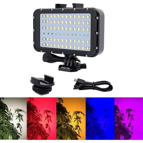 2021 New 5 Colors Waterproof 147ft 72 Led Video Lighting Dive Light Underwater Lights for Gopro Hero 9 8 7 EKEN YI Insta360 DJI