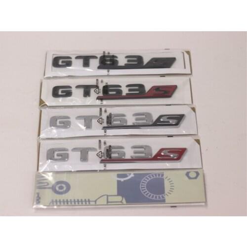 80pc 2021 New Car Styling 3D ABS Chrome Glossy Black GT63S S Trunk Rear Boot letter Badge Emblem Sticker Car Decoration