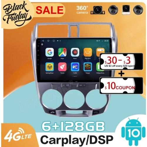 Android10 PX6 DSP is Suitable for Honda City 2008 2009 2013 GPS Navigation Car Radio Video Stereo Multi-function CarPlay Host
