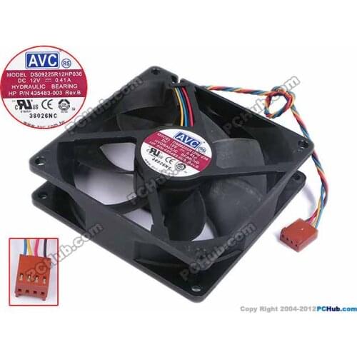 AVC DS09225R12HP038 Server Cooling Fan DC 12V 0.41A 92x92x25mm 4-wire