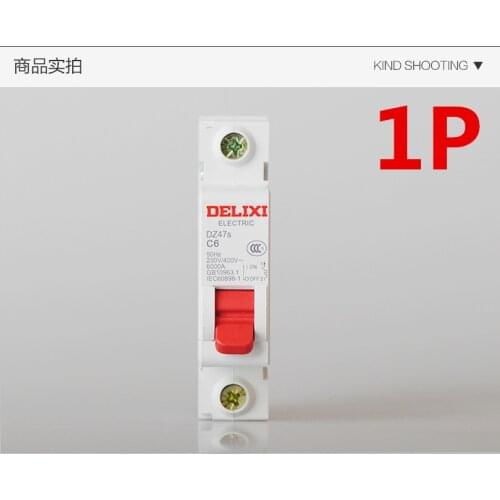 DELIXI Mini Circuit Breaker MCB DZ47 1P 1A 2A 3A 6A 10A 16A 20A 25A 32A 40A 50A 63A 80A 100A 125A D Type
