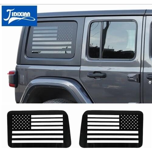 JIDIXIAN Car Rear Window Decals Decoration Cover Trim Stickers for Jeep Wrangler JL 2018 2019 2020 2021 Car Accessories 4 Door