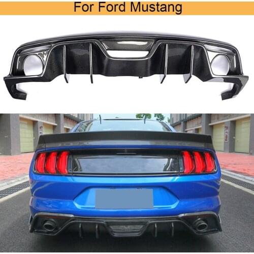 Carbon Fiber Car Rear Bumper Diffuser Lip for Ford Mustang Convertible Coupe 2 Door Only 2015-2017 USA Market Car Diffuser