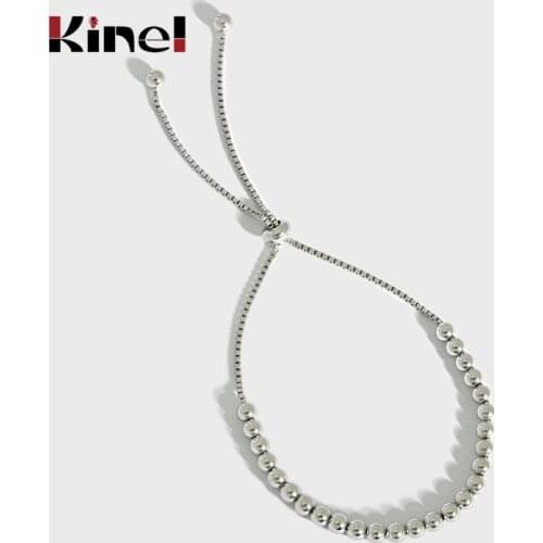 Kinel a Bracelet for Women Silver 925 Jewelry Hand-Made Beaded Adjustable Design Fashion Christmas Gifts 2021 New