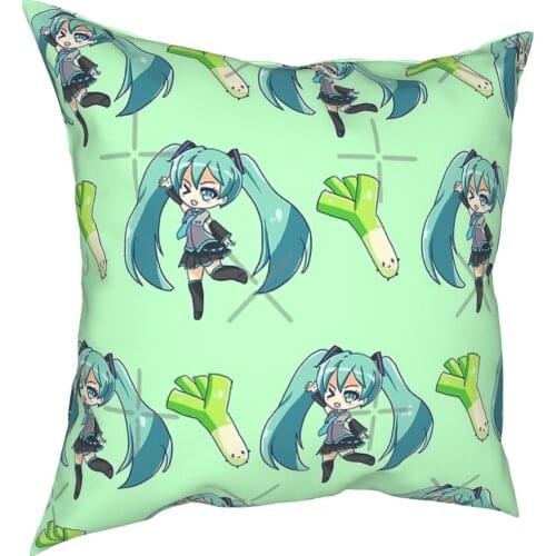 Miku Leek Pillow Case Cover Pillowcase Pillow 65X65 Anime Pillow Case 45X45 Cushion Cover 40X40
