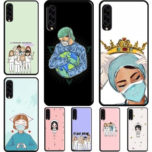 Cartoon Medicine Doctor Nurse Phone Case For Samsung A12 A20e A21S A32 A52 A71 A72 A50 A70 A51 A31 A11 A02 A10 A20 A30 S