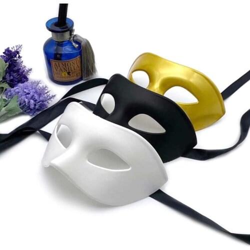 Halloween masquerade black mask adult half face party mens retro handsome holiday performance mask