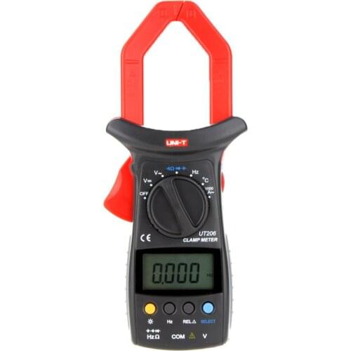 UNI-T UT206 Clamp Meter with Temperature LCD Backlight 3999 Count Auto Range DMM Digital Clamp Multimeters